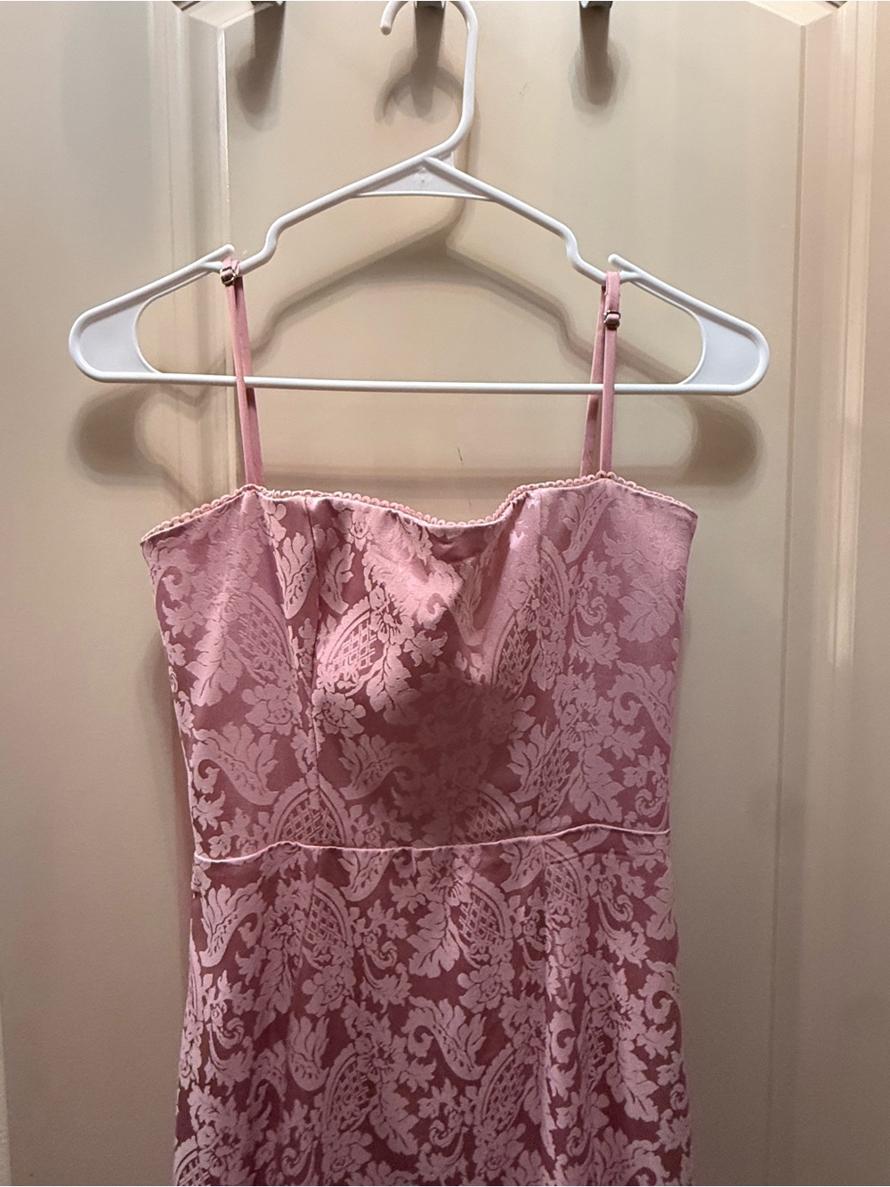 House of CB Pink Damask Midi Dress